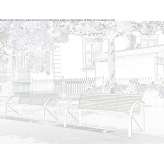 Stainless steel bench with armrests Atzara