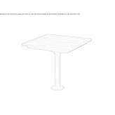 Square table in steel and wood for public places Sandberg
