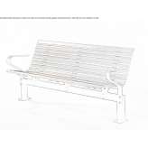 Wooden bench with armrests Rutland