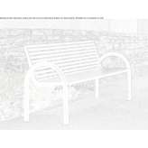 Stainless steel and PET bench with armrests and backrest Cacica