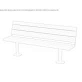 Steel and wood bench with backrest Wetschen