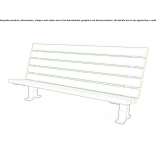 Steel bench with backrest Parva