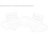 Corten™ modular bench with backrest Wendron