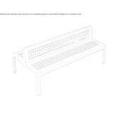 Steel bench with backrest Seeboden