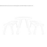 Rectangular picnic table made of steel and wood Belisce
