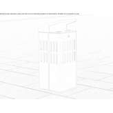 Outdoor stainless steel waste bin with cover Vianden