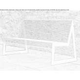 Stainless steel bench with backrest Atzara