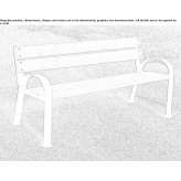 Steel and wood bench with armrests and backrest Hamdibey