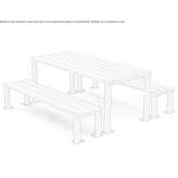 Rectangular table in steel and wood for public places Kahibah