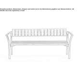 Steel and wood bench with backrest Dominowo