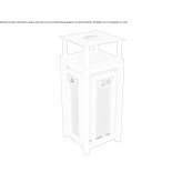 Steel waste bin with ashtray Acebo
