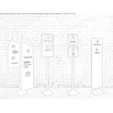 Free-standing, one-sided, metal advertising totem Marinici