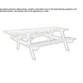 Larch picnic table with wheelchair access Korb