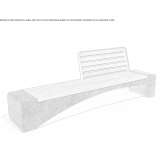 Concrete and wooden bench with backrest Laupen