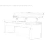 Bench with backrest made of reinforced concrete and wood Nurdagi