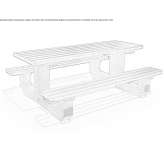 Concrete and wood picnic table with integrated benches Peshki