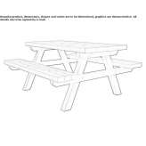 Table for public spaces with integrated benches Gimont