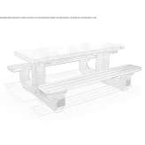 Concrete and wood picnic table with integrated benches Amberley