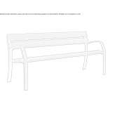 Wooden bench with armrests and backrest Zbysov