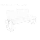 Reconstructed stone bench with backrest Assis