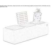 Marble bench with integrated flowerpot Limana