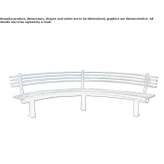 Curved metal bench with backrest Tipton