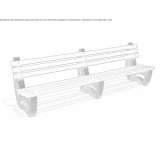A bench made of varnished concrete with a backrest Serrinha