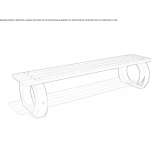 Wooden and metal bench without backrest Jaboatao