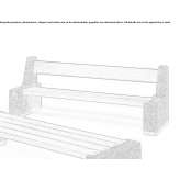 Bench with backrest made of wood and reinforced concrete Polomia