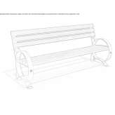Wood and metal bench with backrest Kuru