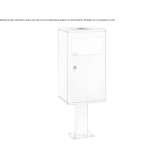 Outdoor steel waste bin with ashtray Buseno