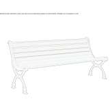 A bench with a cast iron structure and pine wood slats Serrano