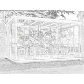 Glass and steel screen for decoration Theuma