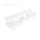 Modular bench with backrest Chierry