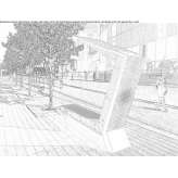 Steel and wood bench with USB Chierry