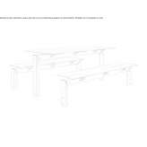 Rectangular picnic table with integrated benches Galdakao