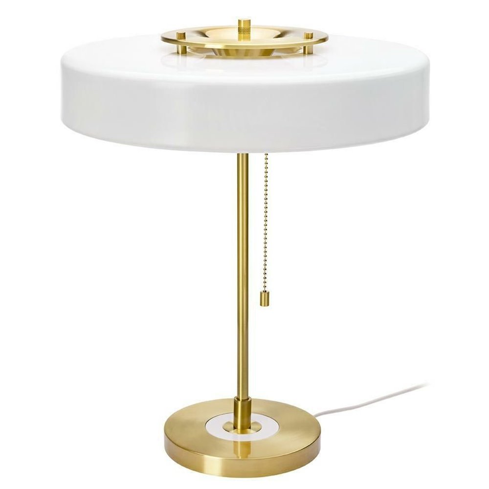 White Replica Bert Frank Revolve Table Lamp, Bert Frank Revolve Table Lamp
